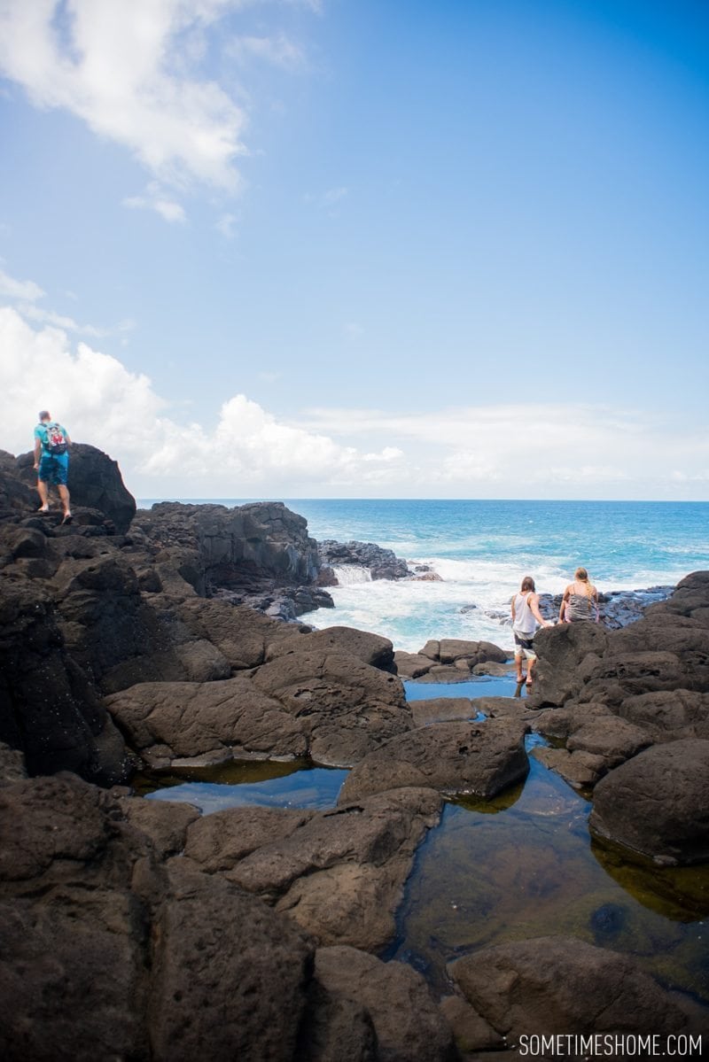 Queens Bath in Princeville, on Kauai, Hawaii. What to do and see in the north end of the island by Sometimes Home travel blog with images by Mikkel Paige.