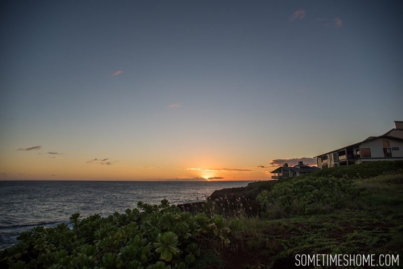 Koloa Heritage Trail photos on the south end of Kauai, Hawaii. Image of the trail sunset on Sometimes Home travel blog, by Mikkel Paige.