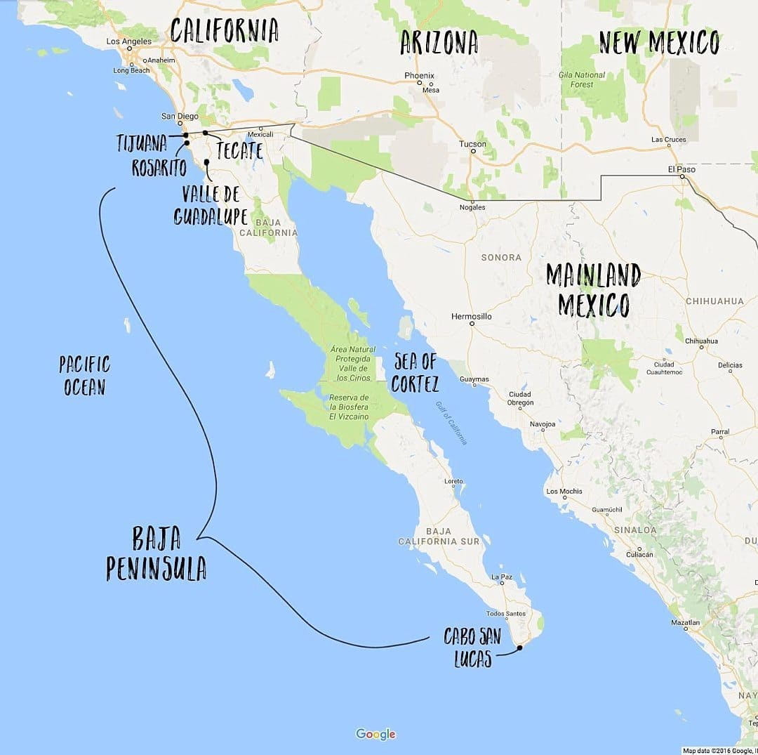 map of baja california