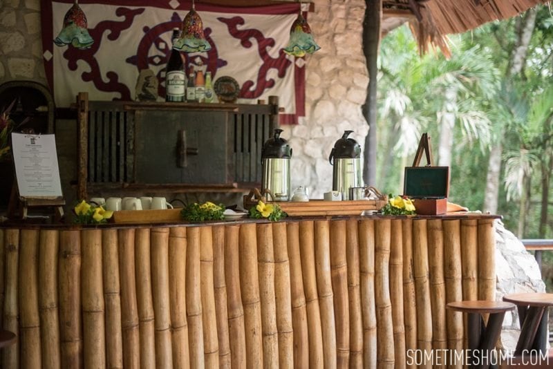 Table Rock Jungle Lodge Belize photos from Sometimes Home travel blog. Sustainable resort in San Ignacio with a beautiful breakfast bar.