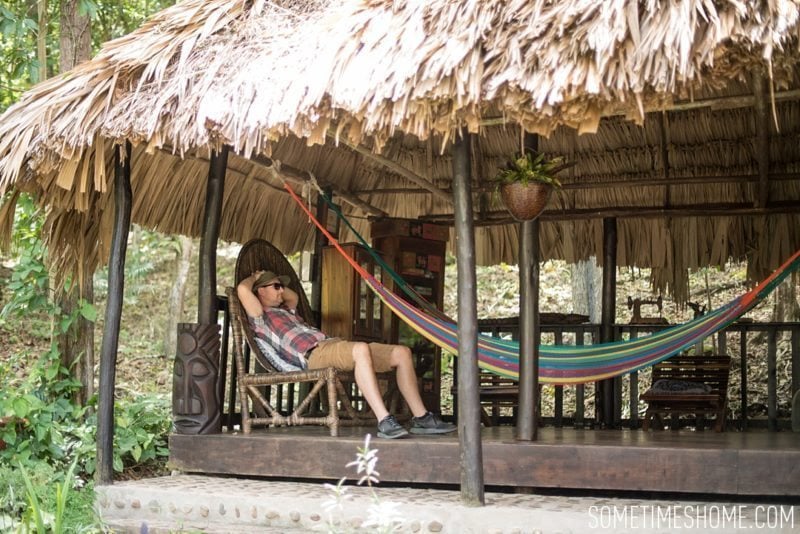 Table Rock Jungle Lodge Belize photos from Sometimes Home travel blog. Sustainable resort with hammocks for guest use.