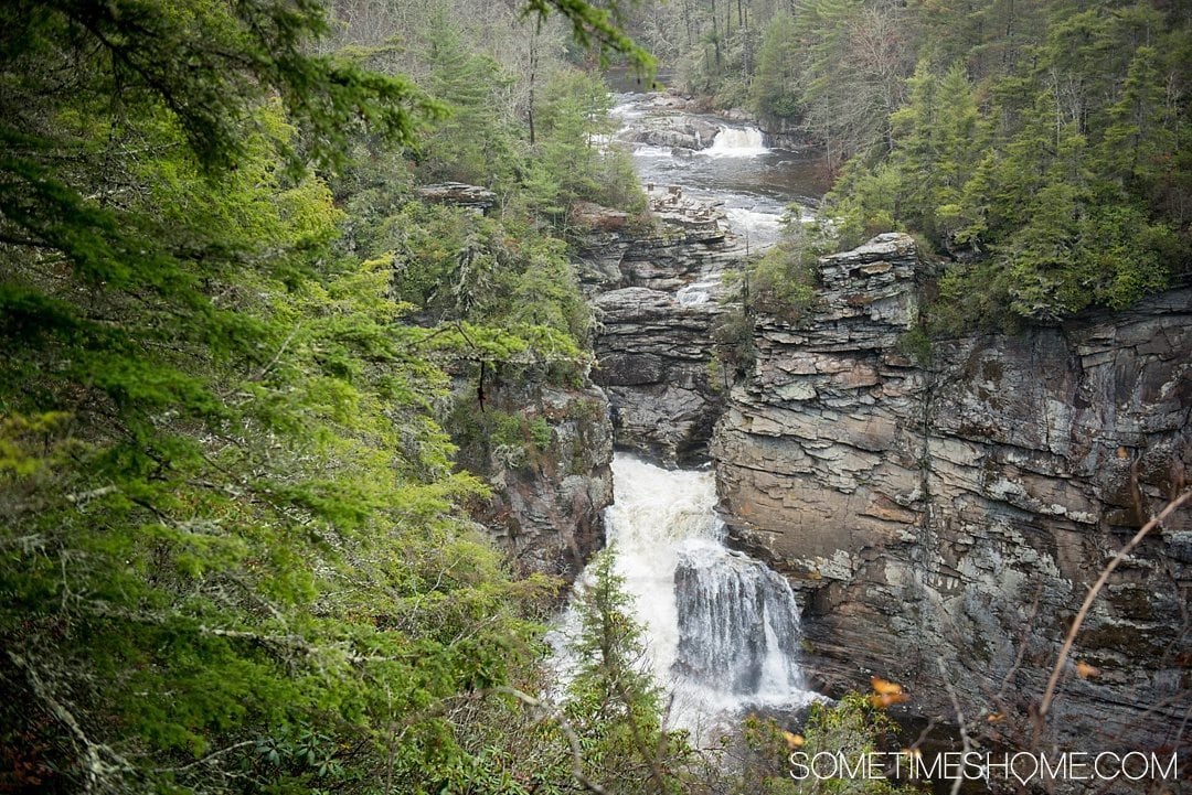 What to do on a rainy day in Boone, NC. Photos and activities on Sometimes Home travel blog. Picture at Linville Falls park.