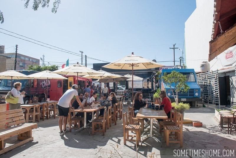 Travel photos and ideas in Tijauna, Mexico with hipster spot Telefonica Gastropark food truck hotspot on Sometimes Home blog.