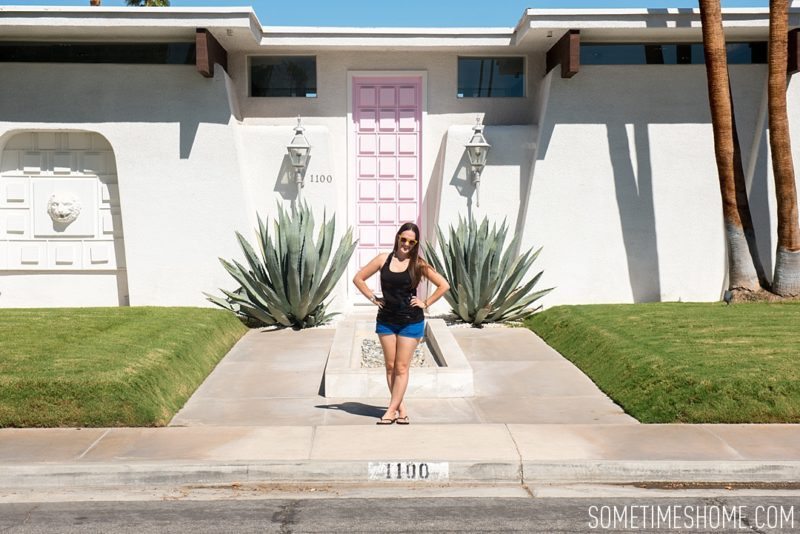 Two days in Palm Springs by Sometimes Home travel blog. The Pink Door address and photo, and neighborhood of mid-century modern architecture with suggestions on additional area attractions.