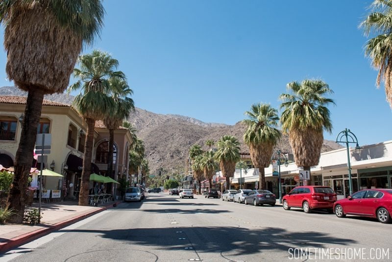 Two days in Palm Springs with photos by Sometimes Home travel blog. Downtown area streetscape and additional area attractions.