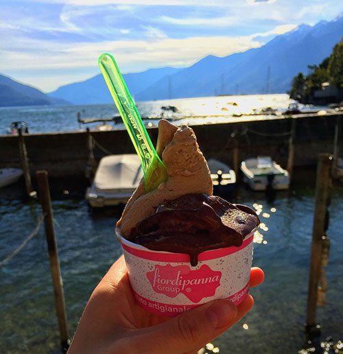 Travel tips on one thing to do everywhere you go, from the same photo post to getting the same dessert from Sometimes Home blog. Ice cream photo from Translating Traveler.