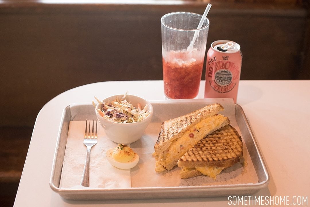 Incredible Downtown Durham Staycation Schedule. Sometimes Home travel advice and information including a stop at Parker and Otis restaurant for pimento cheese, a deviled egg and Dr. Brown soda.