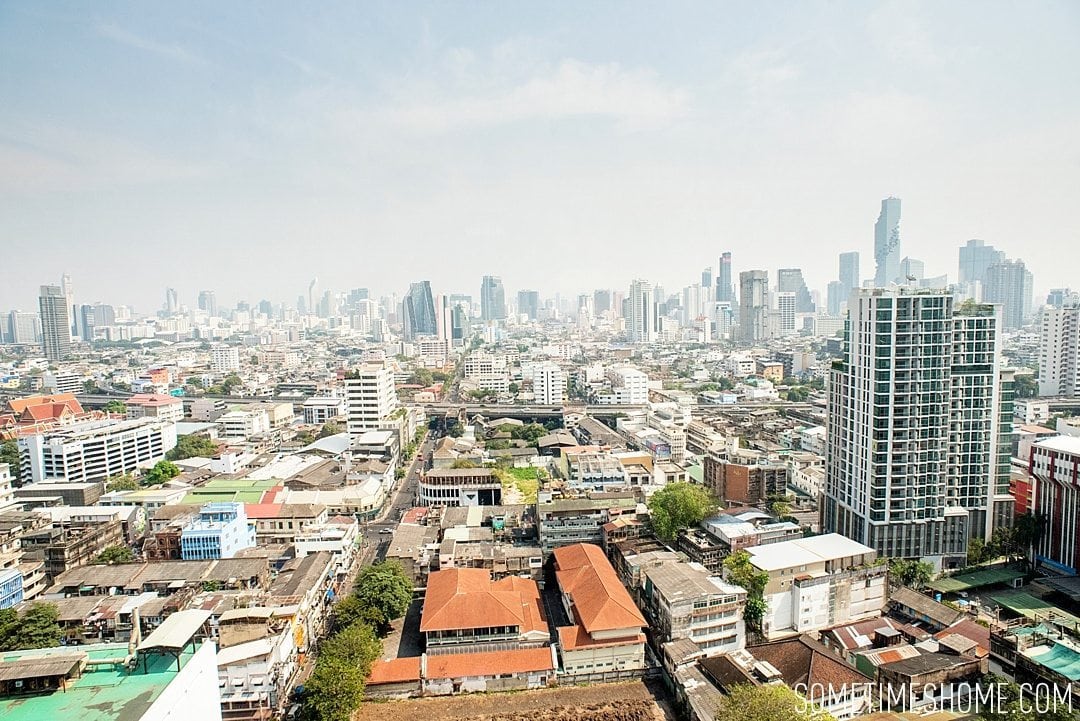 Fascinating Bangkok Place to Visit: Bangrok Tour, East Meets West on Sometimes Home travel blog. Photo of an aerial view of Bangrok.