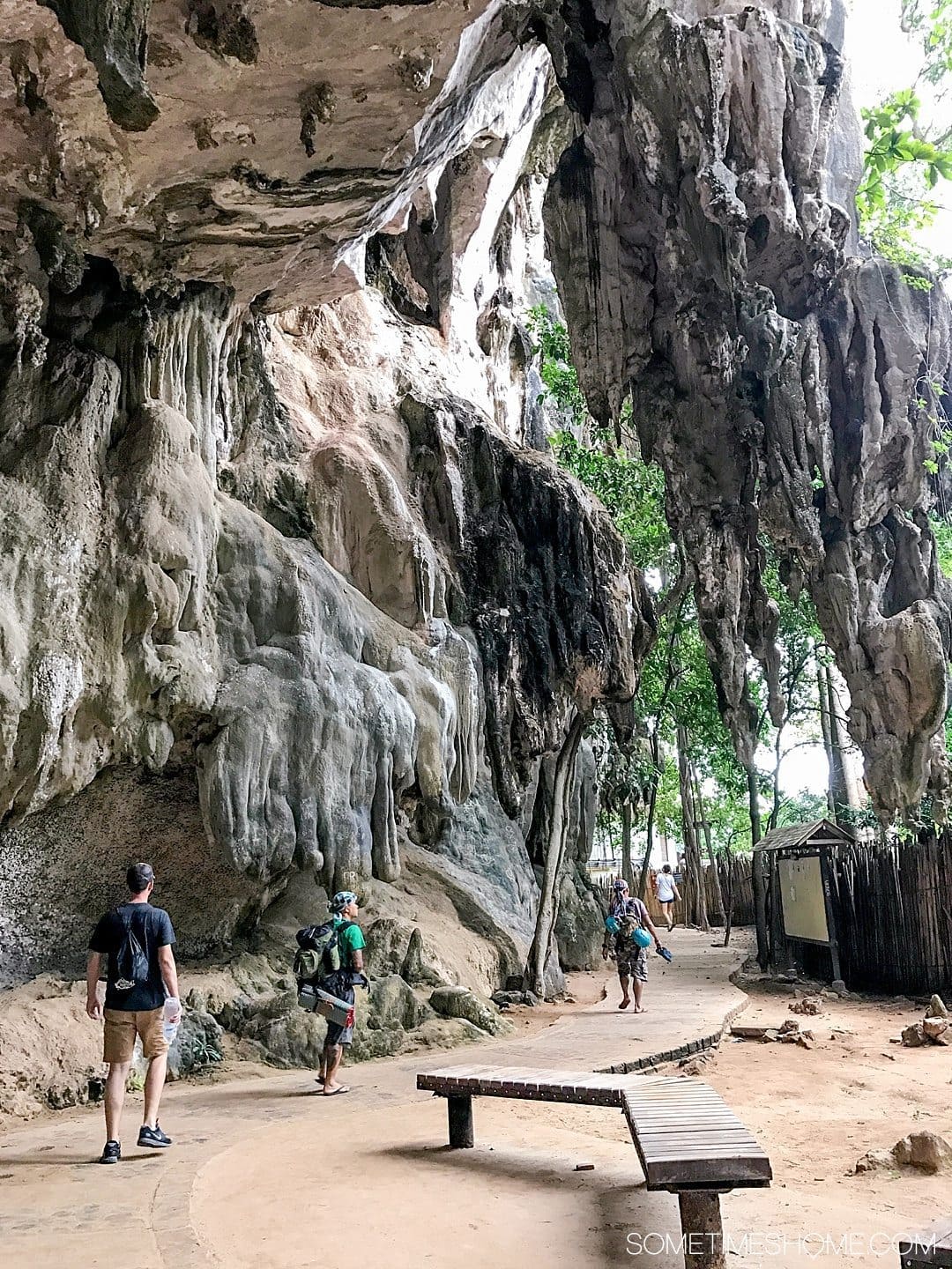 The BEST excursion we did in Thailand was a day rock climbing Phuket with an amazing guide. Our destinations were Krabi and Railay Beach on our day trip itinerary. Our adventure between the islands was a wonderful thing to do on a mid-size budget. Learn about our cost (for solo and couples) and see photography and more on Sometimes Home. #ThailandTravel #PhuketThailand #RailayBeach #KrabiBeach #RockClimbing #ThailandRockClimbing #ThingstodoinPhuket #ThaiBeaches #SoutheastAsiaTrip #RockClimbingThailand