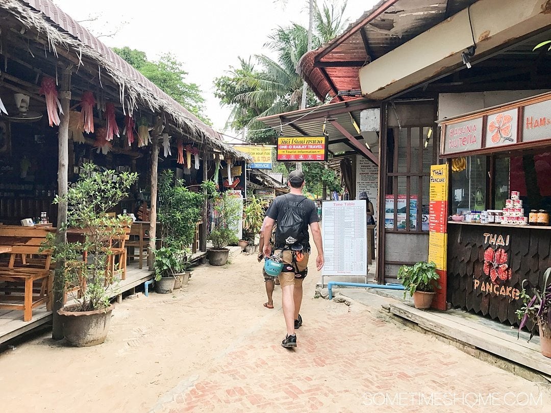 Phuket Thailand Private Rock Climbing Trip to Railay Beach with Gecko Thailand. Lunch in the small town.