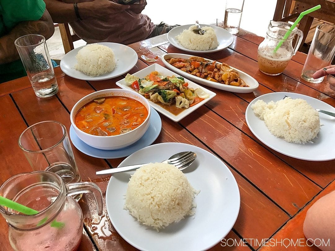 Phuket Thailand Private Rock Climbing Trip to Railay Beach with Gecko Thailand. Lunch in the small town.