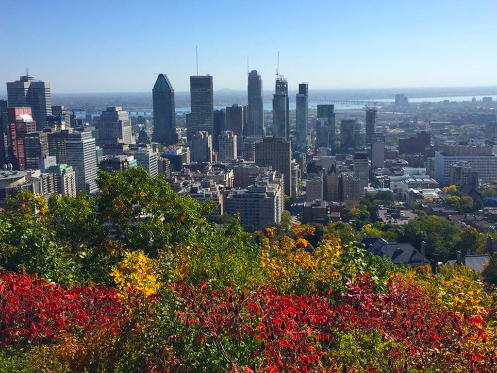 Fantastic Fall Destination Ideas Around the World on Sometimes Home travel blog. Picture of Montreal's Royal Park.