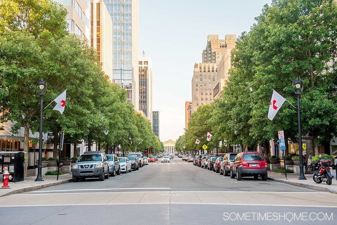 10 Best Downtown Raleigh Photography Spots on Sometimes Home travel blog. Photo of the capital city's main avenue, Fayetteville Street.