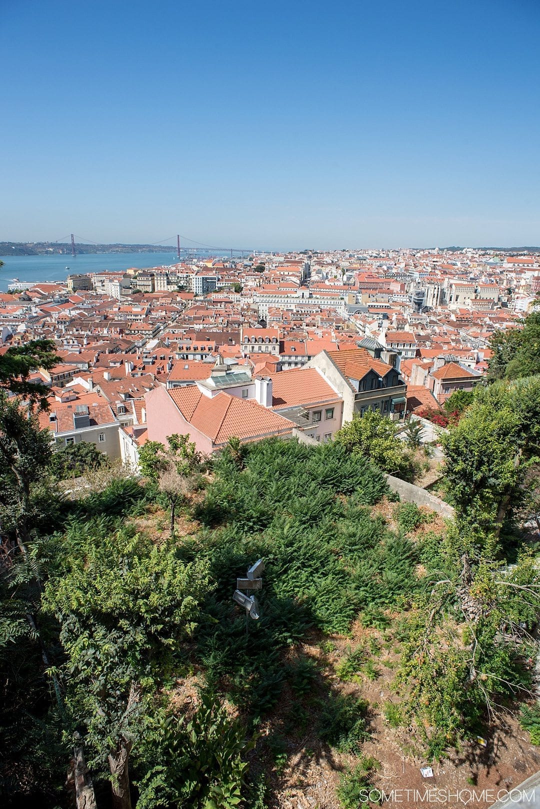 Why Lisbon is the Best City in Europe on Sometimes Home travel blog. Aerial view photo from Sao Jorge Castle. 