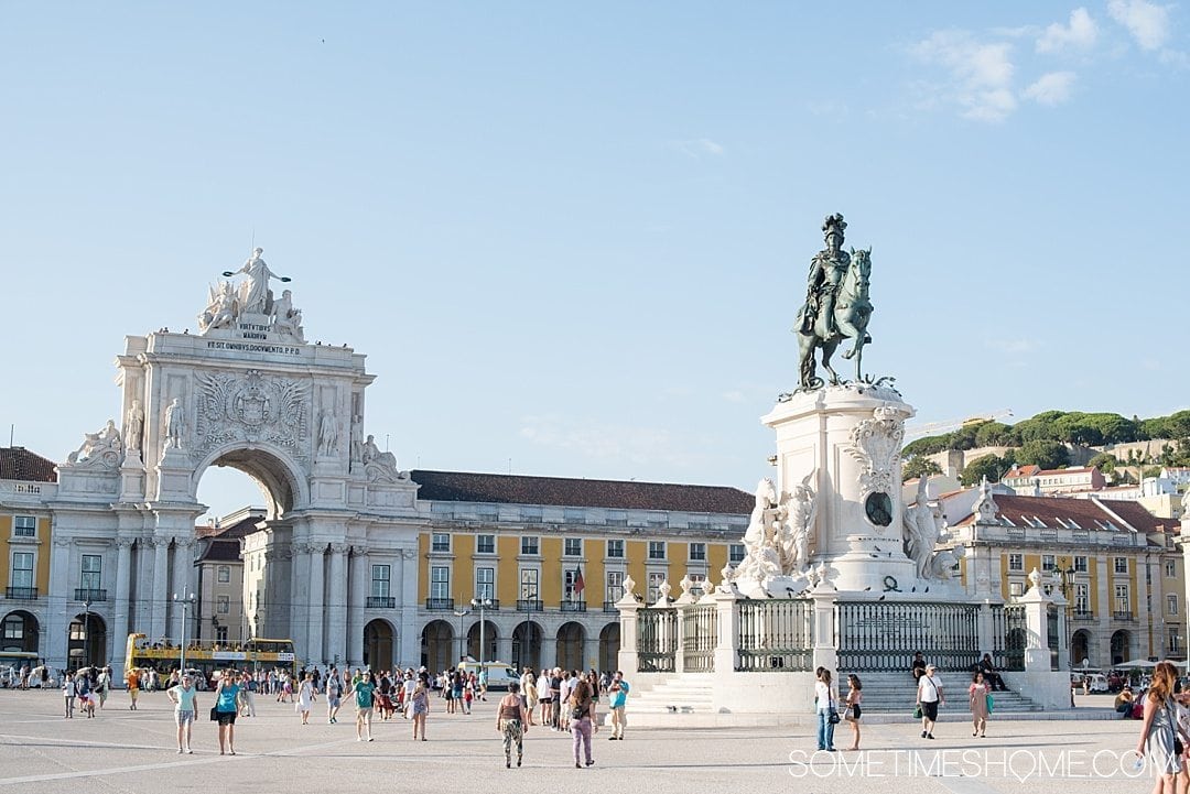 Why Lisbon is the Best City in Europe on Sometimes Home travel blog. Photo of Commerce Square.