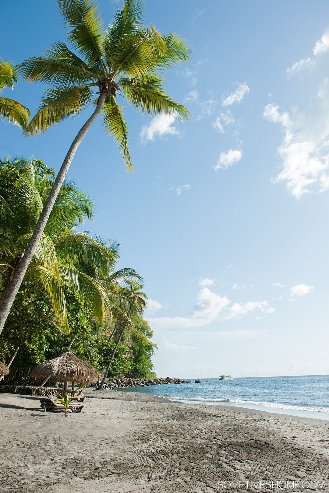 Your Questions Answered: Jade Mountain St. Lucia on Sometimes Home travel blog. Photo of the Jade Mountain beach.