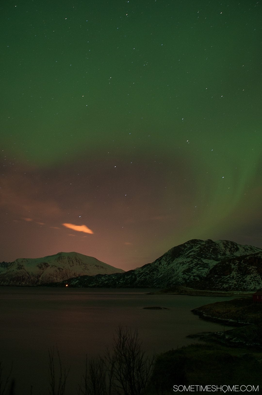 Reasons Why January is the Best Time to Visit Norway with a photo of the Northern Lights in Tromso.