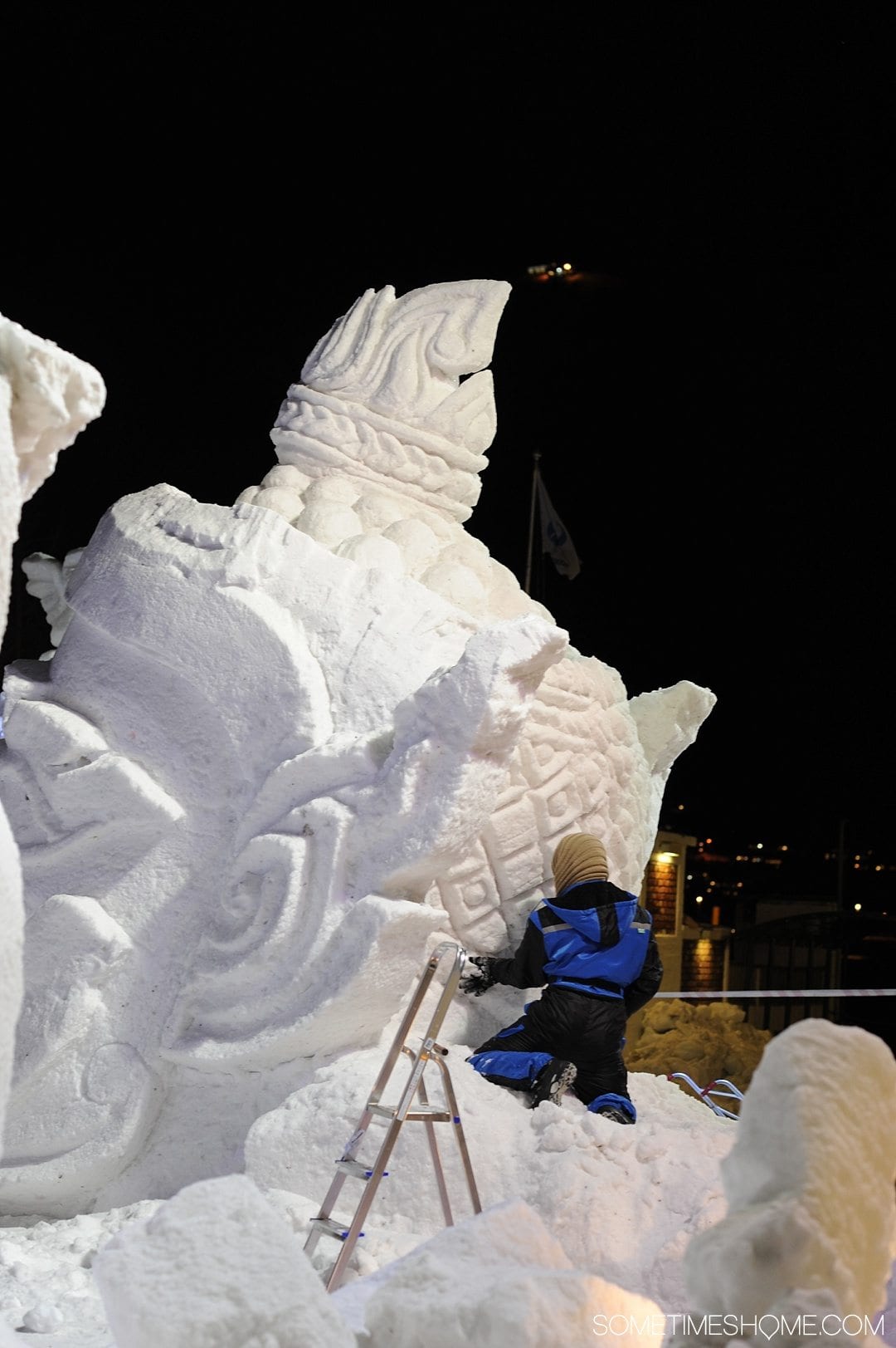 Reasons Why January is the Best Time to Visit Norway with a photo of an ice sculpture competition in Tromso.