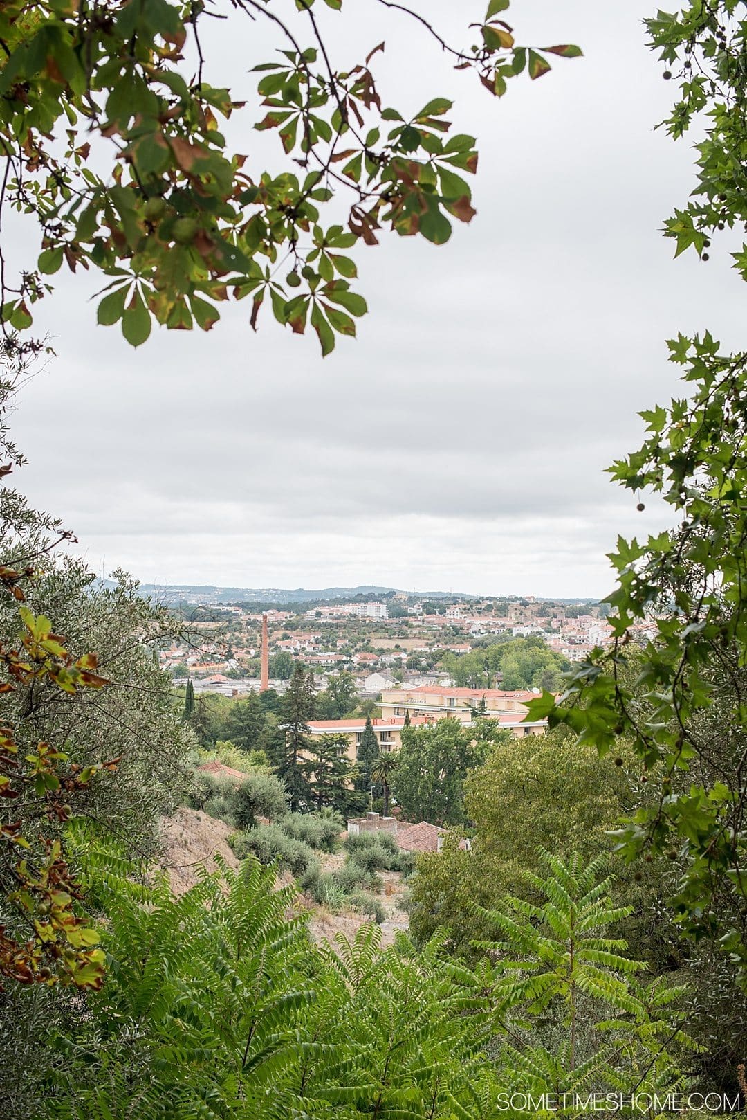 Amazing Day Trip from Lisbon to Tomar Portugal. Photos, tips and advice on Sometimes Home travel blog. Picture of the city view from Mata Nacional dos Sete Montes. 