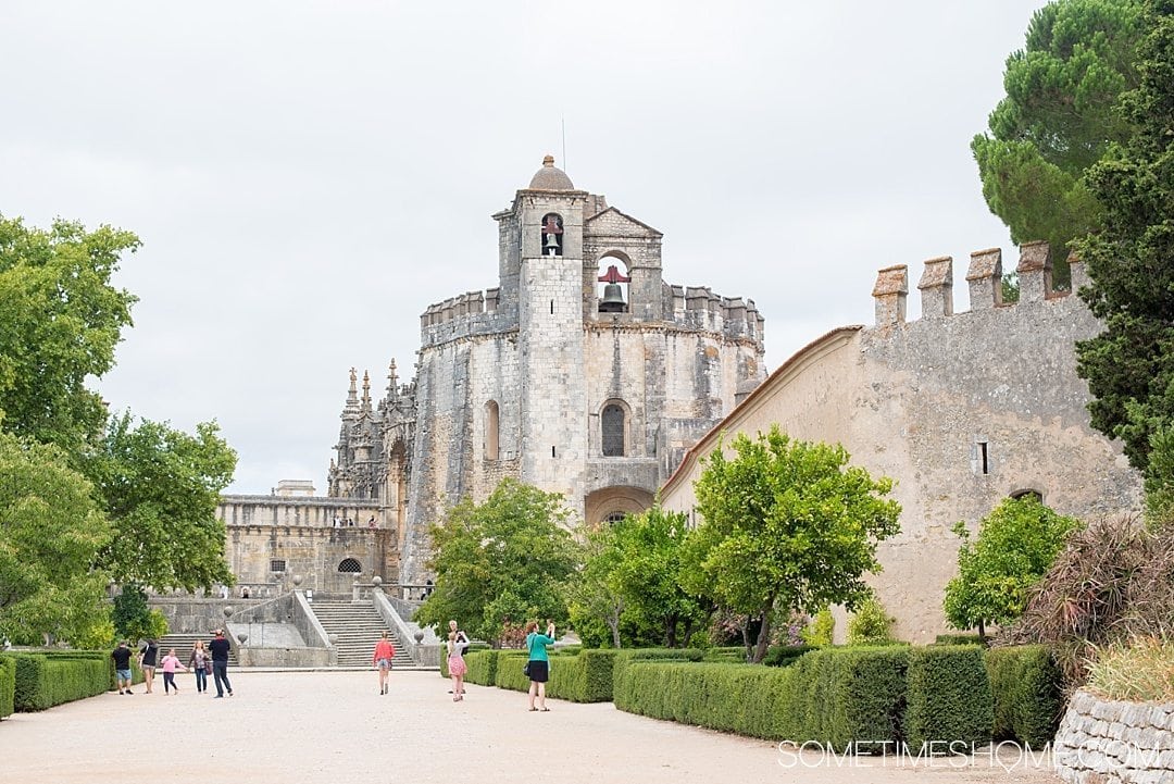 Amazing Day Trip from Lisbon to Tomar Portugal. Photos, tips and advice on Sometimes Home travel blog. Picture the exterior of Castelo de Tomar.