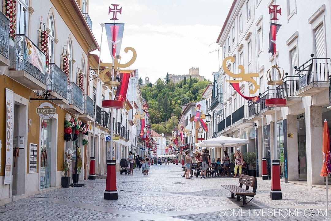 Day trip to Tomar, Portugal from Lisbon. Photos, tips and advice on Sometimes Home travel blog. Picture of the town of Tomar.