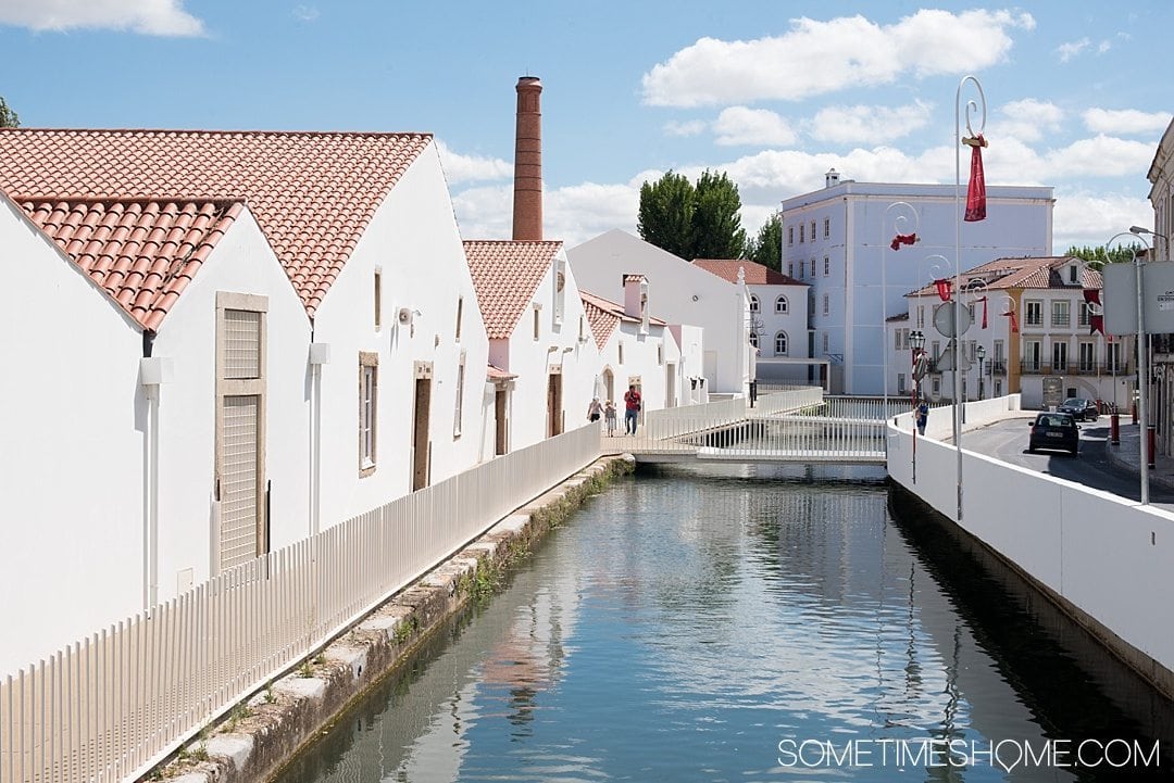 Day trip to Tomar, Portugal from Lisbon. Photos, tips and advice on Sometimes Home travel blog. Picture of the Nabao River.