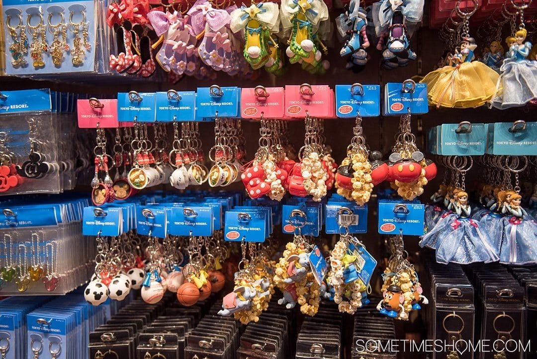 The Ultimate First-Timer's Guide to Tokyo DisneySea on Sometimes Home travel blog. Photo of the unique items for sale at the Tokyo Disney Resort.