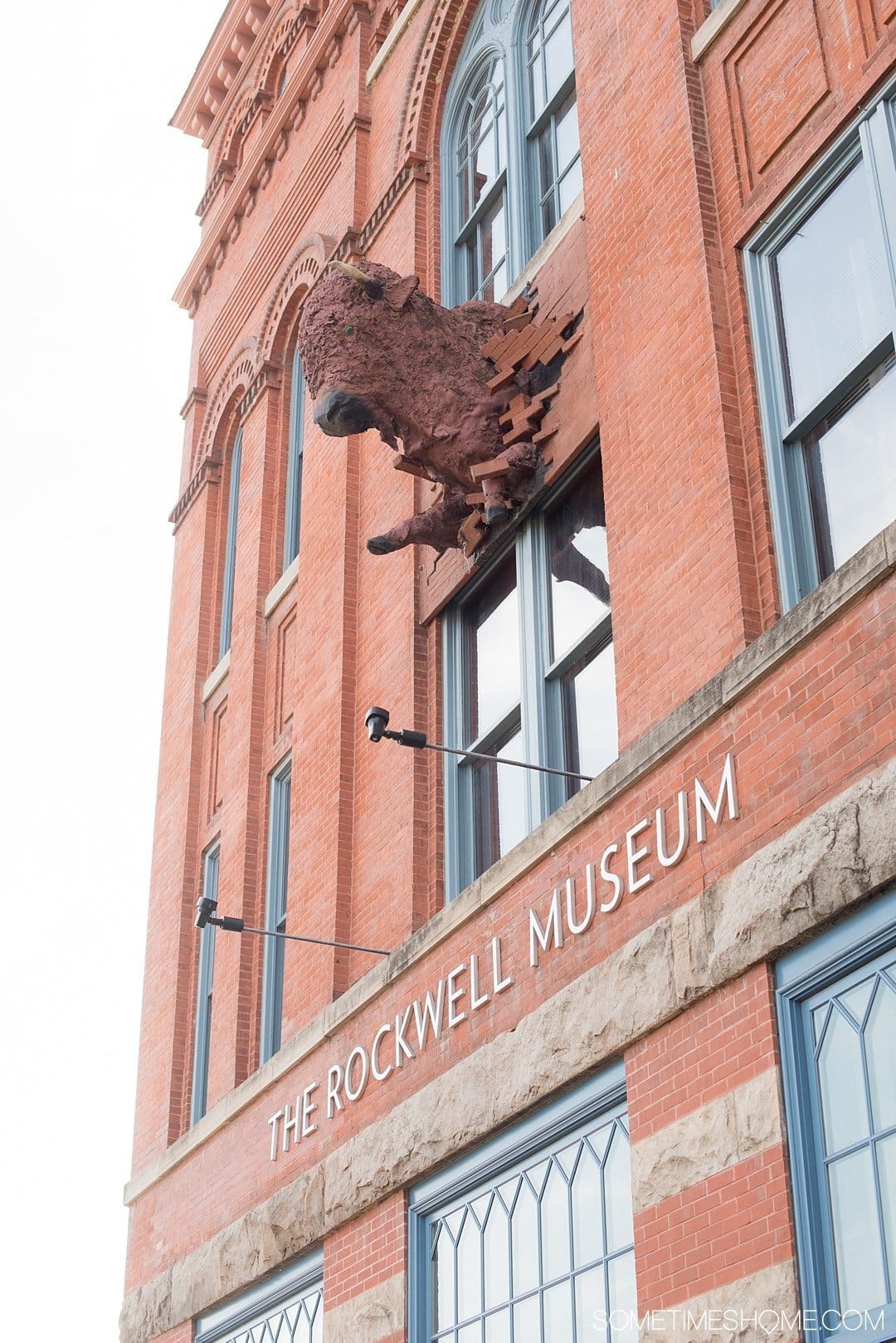 Things to do in Corning NY in the Finger Lakes region on Sometimes Home travel blog. Photo of the outside of the Rockwell Museum with an extensive collection of Native American art.