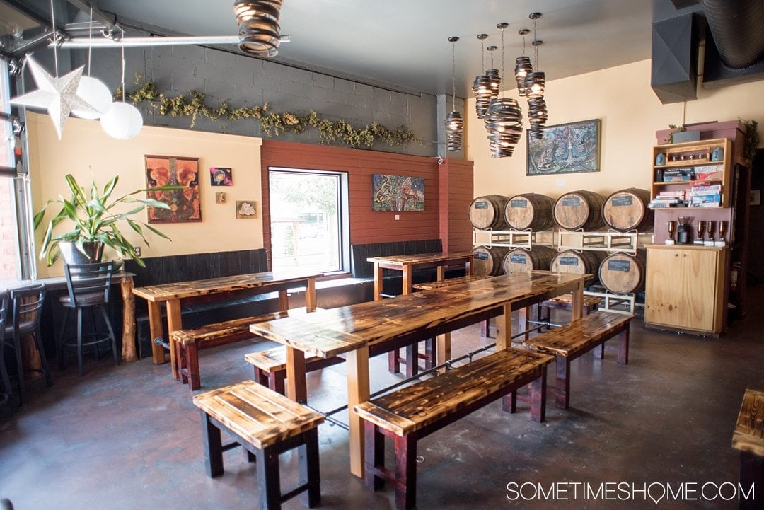Where to find beer and art in Asheville North Carolina. Photos and locations on Sometimes Home travel blog, including Bhramari bar downtown.
