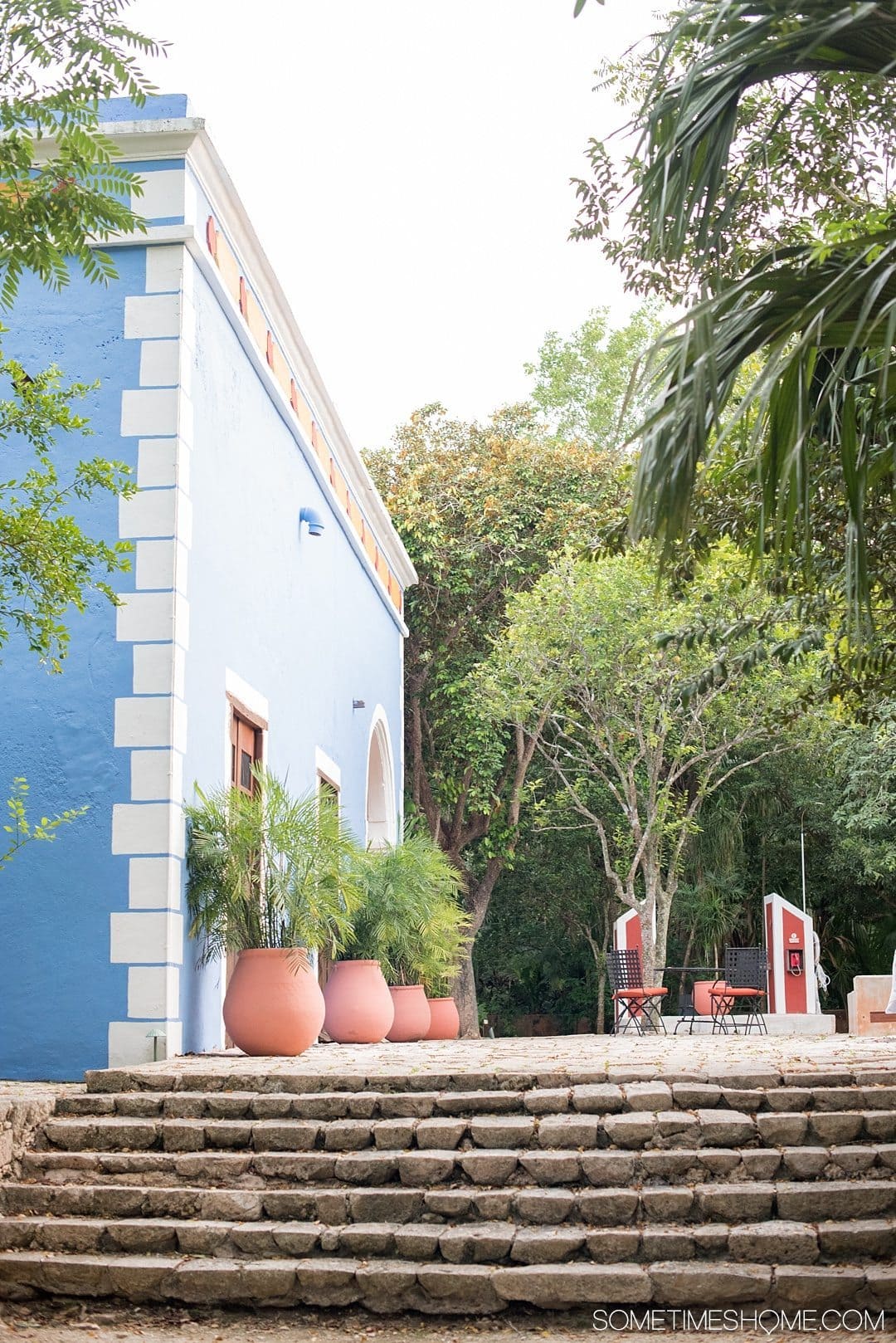 Hacienda Santa Rosa Review and Photos, a Merida Mexico hotel. Image of the blue building at The Luxury Collection, Starwood hotel.