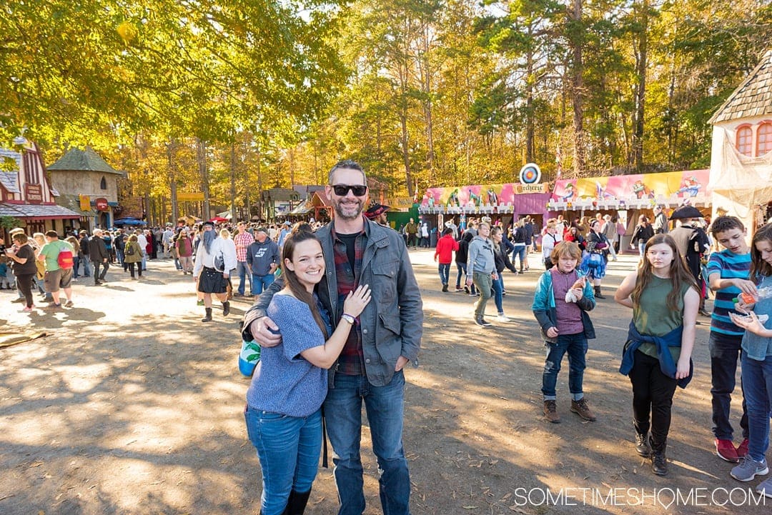 If you love theme parks and themed entertainment you'll love the North Carolina Renaissance Festival, associated with the Arizona location as well. Sometimes Home travel website has insider Q&A and information behind-the-scenes. Click through for pictures of the costumes and sets, food menu, drinks and beer, hairstyles, musicians, art and flower crowns and crafts! #RenaissanceFestival #VisitNC #NorthCarolianRenaissanceFestival #Renaissance #themedentertainment #sometimeshome