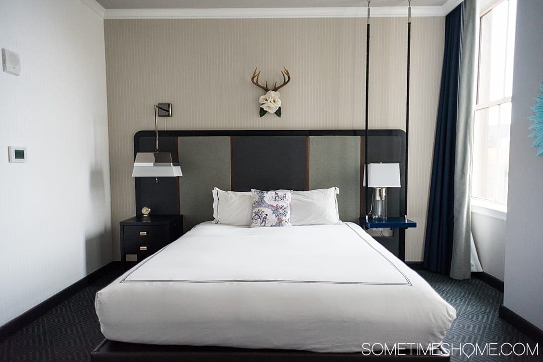 Where to stay in Winston Salem, NC: a Kimpton Cardinal Hotel review. Learn the history of this beautiful downtown city hotel, inspiration for the Empire State Building in NYC. #VisitNC #NorthCarolina #WinstonSalem #sometimeshome #eastcoasttravel #piedmontNC #kimptonhotels #kimptonhotel