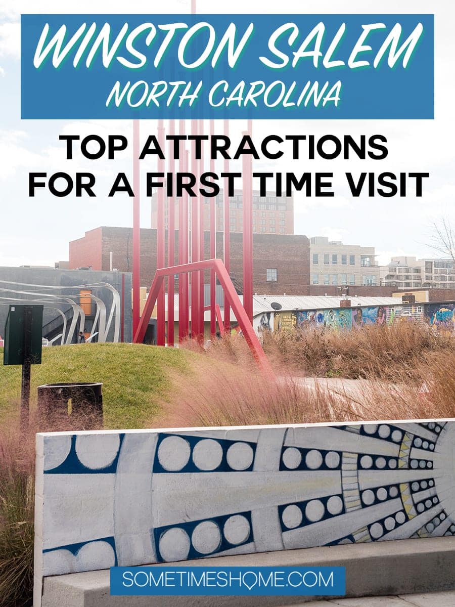 Ideas for Winston Salem attractions and things to do in North Carolina, from downtown art murals to restaurants. This beautiful NC city is a great weekend trip or overnight anywhere on the east coast for travel enthusiasts. #VisitNC #NorthCarolina #WinstonSalem #sometimeshome #eastcoasttravel #piedmontNC #artomat