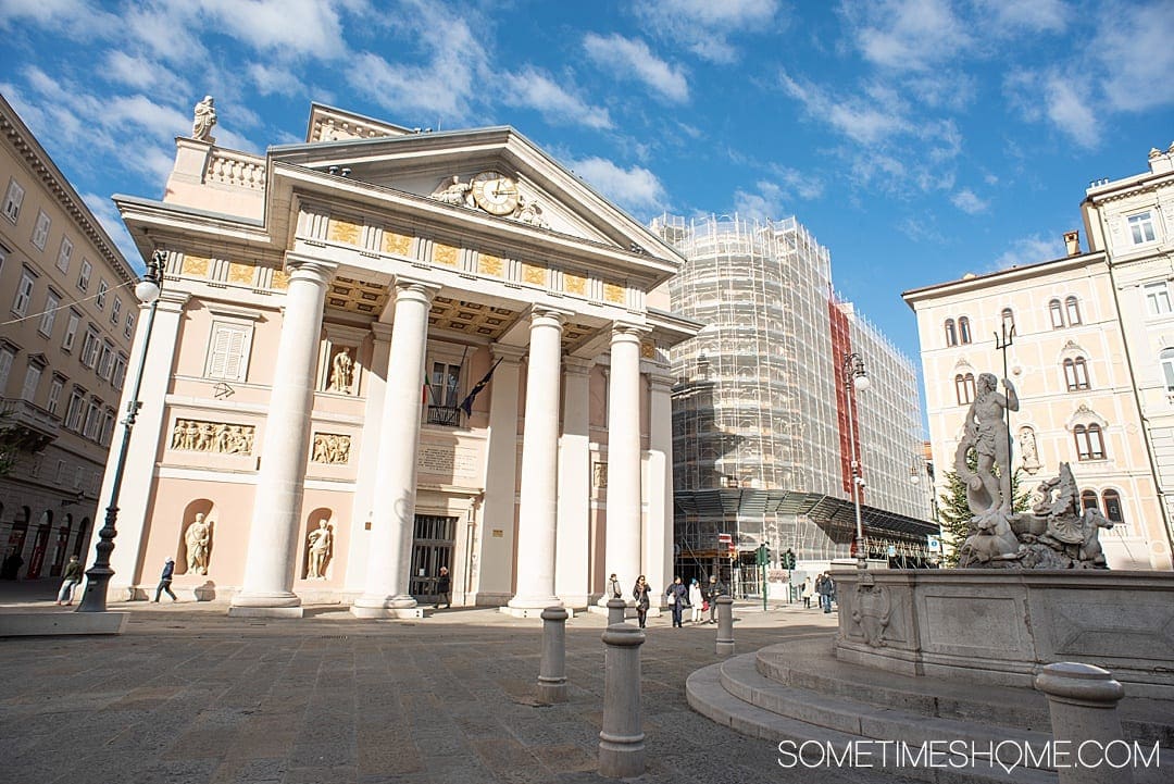 Trieste Italy is a quick drive if traveling from Slovenia for a day trip from Piran. Things to do in a few hours day trip including photography, food and sites like Miramare Castle. #TriesteItaly #Trieste #Italia #Slovenia #Piran #SometimesHome