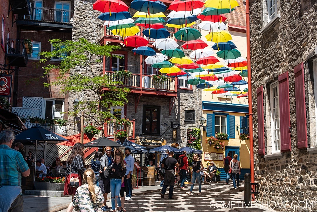 Things to do and see in Quebec City in 24 hours, in Canada. This French-speaking province is packed with history and beautiful city scenes. From a hotel that looks like a castle, to Instagram-worthy travel photography locations (including a garden and parliament) to a food store from the 1800s! #quebeccite #quebeccity #sometimeshome #Canada