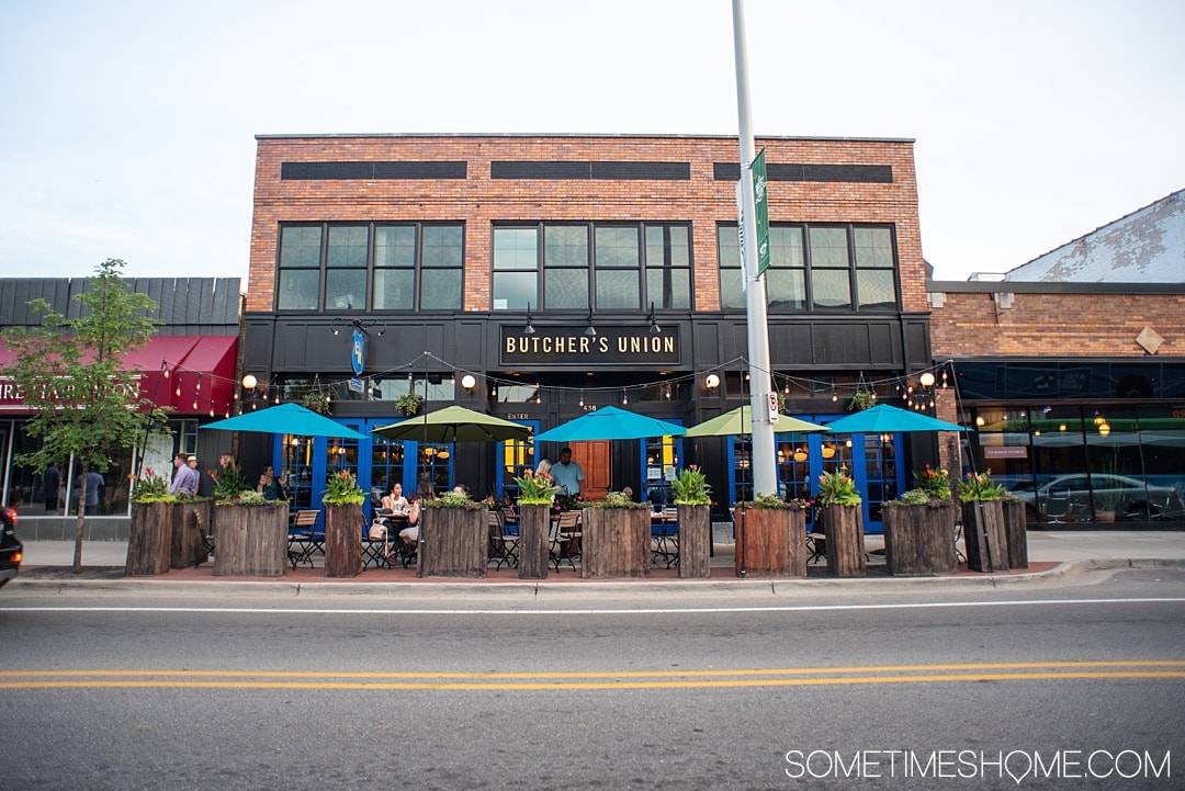 Restaurants in downtown Grand Rapids on Sometimes Home travel blog. One of the best things to do in this Michigan city is eat! The food in several neighborhoods, from east to westside, are full of vegetables and fresh meat and fish options, and farm to table ideas. See photography of beautiful and delicious dishes (including Instagram worthy desserts) and pictures of restaurant interiors and exteriors. #GrandRapids #Michigan #Foodies #restaurants #SometimesHome #Steakhouse