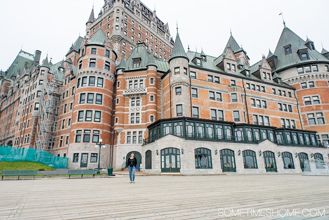 Things to do and see in Quebec City in 24 hour including where to stay at a beautiful hotel called Chateau Frontenac, great photography spots and beautiful gardens. If you're traveling to Canada you definitely want to stop in this European inspired, French founded city and UNESCO World Heritage Site to take great photos and learn about its history. #QuebecCity #ChateauFrontenac #Quebec #Canada #SometimesHome