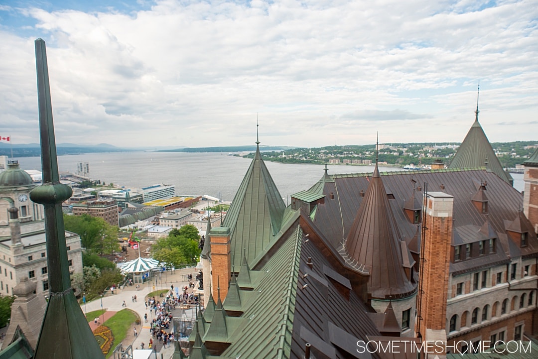 The most famous Old Quebec City hotel, Fairmont Chateau Le Frontenac, is an attractive castle destination for your dream travels. If you're traveling to Canada you certainly want to stop in this European inspired, French founded city and UNESCO World Heritage Site to take great photos, learn about its beauty and history, dine on great food in their restaurants and bars and stay overnight to enjoy the rooms and spa. #QuebecCity #ChateauFrontenac #Canada #SometimesHome #CastleHotel #FairmontHotels