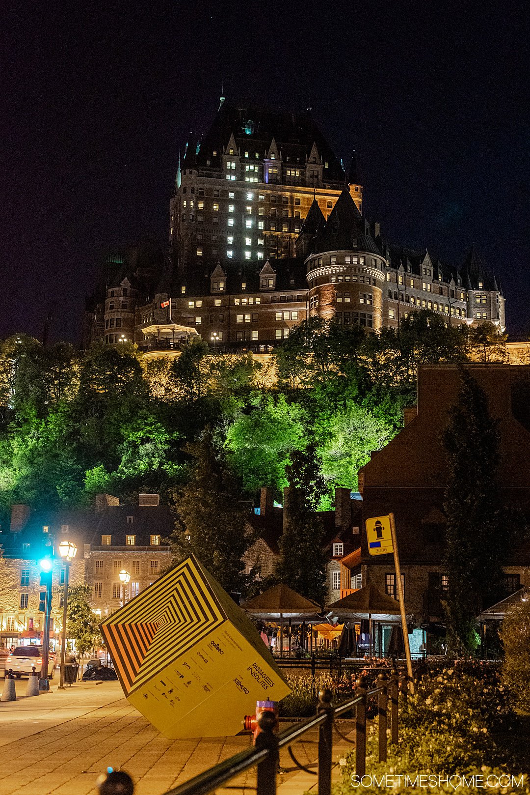 The most famous Old Quebec City hotel, Fairmont Chateau Le Frontenac, is an attractive castle destination for your dream travels. If you're traveling to Canada you certainly want to stop in this European inspired, French founded city and UNESCO World Heritage Site to take great photos, learn about its beauty and history, dine on great food in their restaurants and bars and stay overnight to enjoy the rooms and spa. #QuebecCity #ChateauFrontenac #Canada #SometimesHome #CastleHotel #FairmontHotels