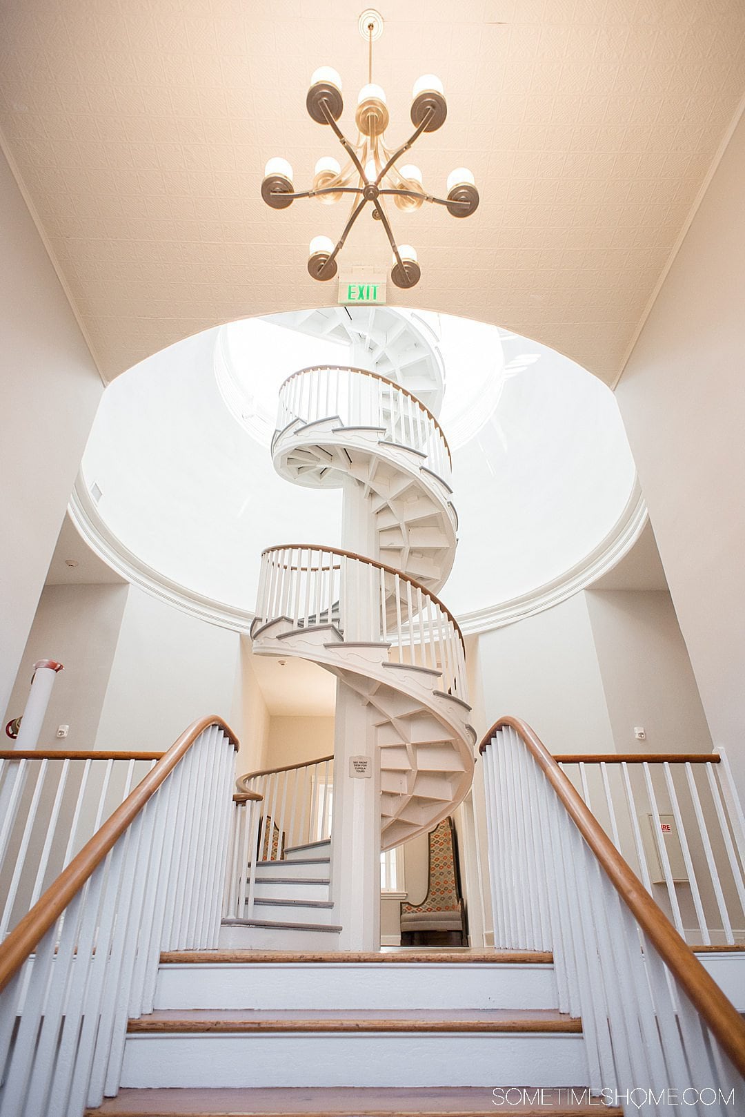 Blackburn Inn luxury boutique hotel spiral staircase in Staunton, Virginia.