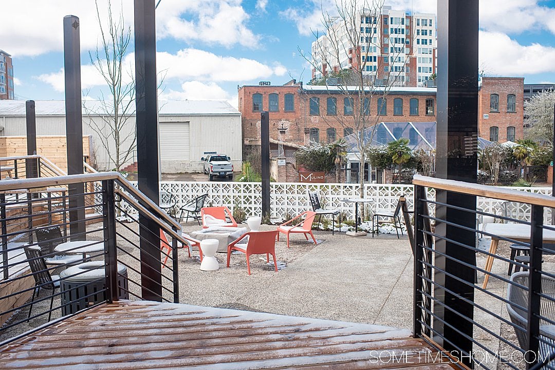 If you're moving to Raleigh and need a hotel while you house shop or visit the photography-worthy downtown area this is a great option. The Longleaf Hotel in Raleigh has great mid-century modern inspired branding that was done by Joshua Gajownik in North Carolina. It has an outdoor patio with a firepit and is located in the heart of downtown. #downtownRaleigh #NorthCarolina #sometimeshome #midcenturymodern
