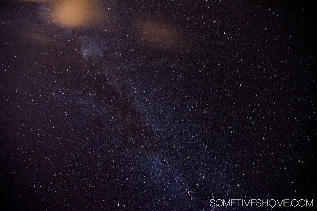 Photo of night sky viewed during stargazing as part of an article for affordable date ideas.