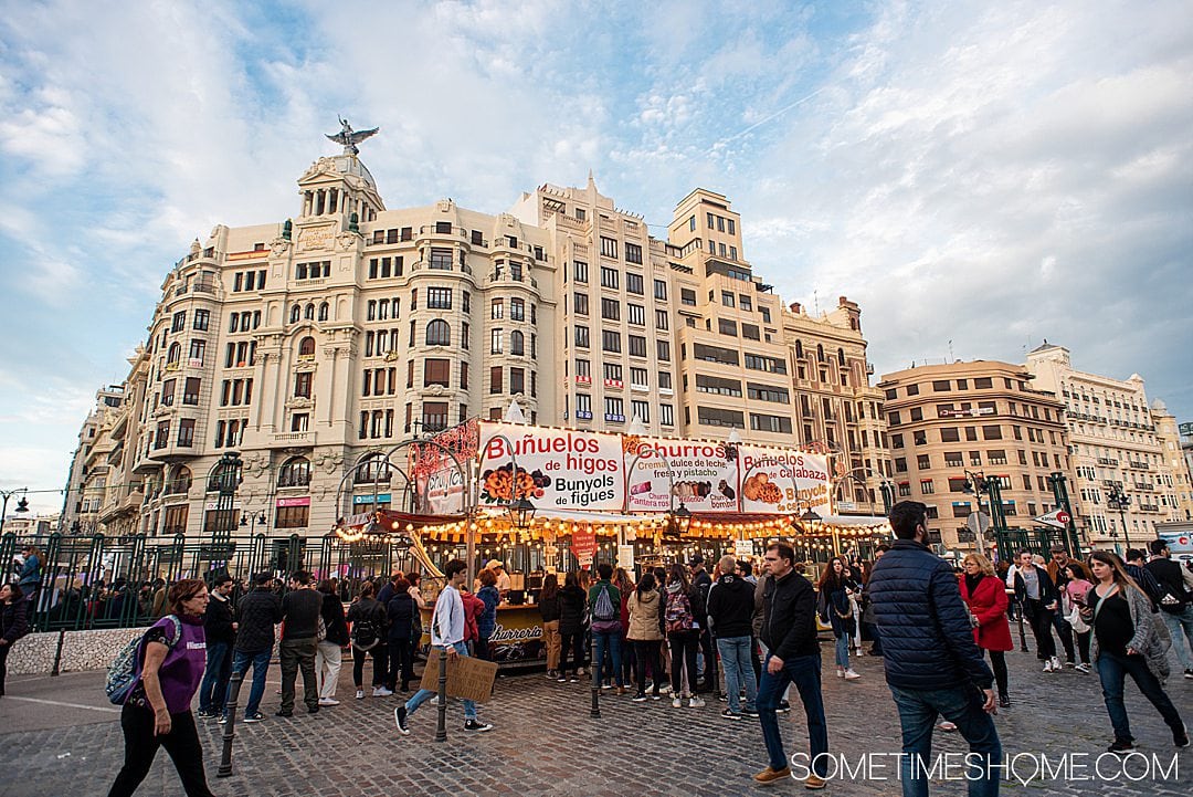 The area near Valencia Nord train station with a concession for Fallas festival.