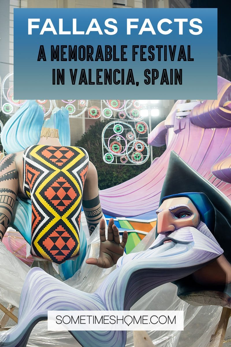 Fallas Festival Pinterest Graphic for an article about the celebration in Valencia.