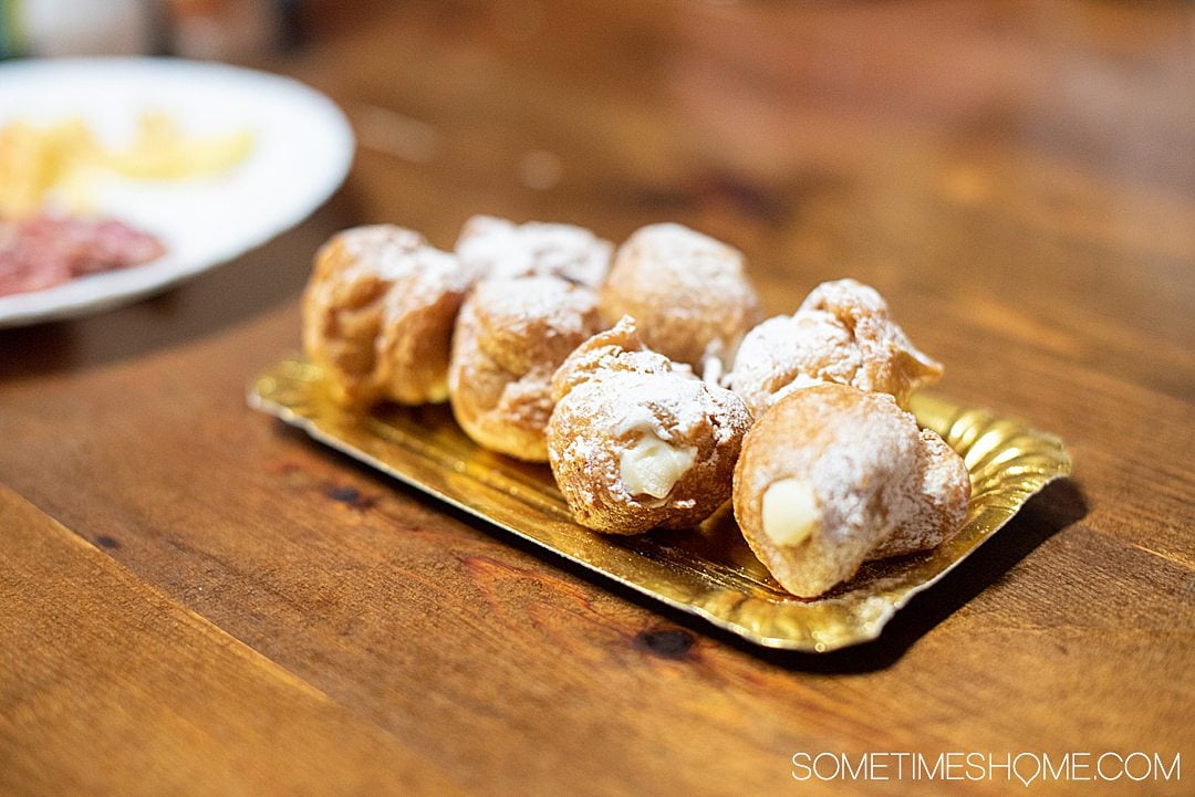 Barcelona pastry, called bunyols, in Spain