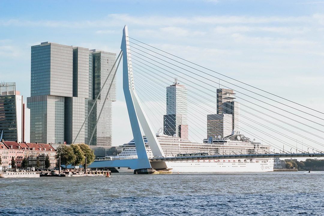 Ocean cruise ship in Rotterdam in The Netherlands.