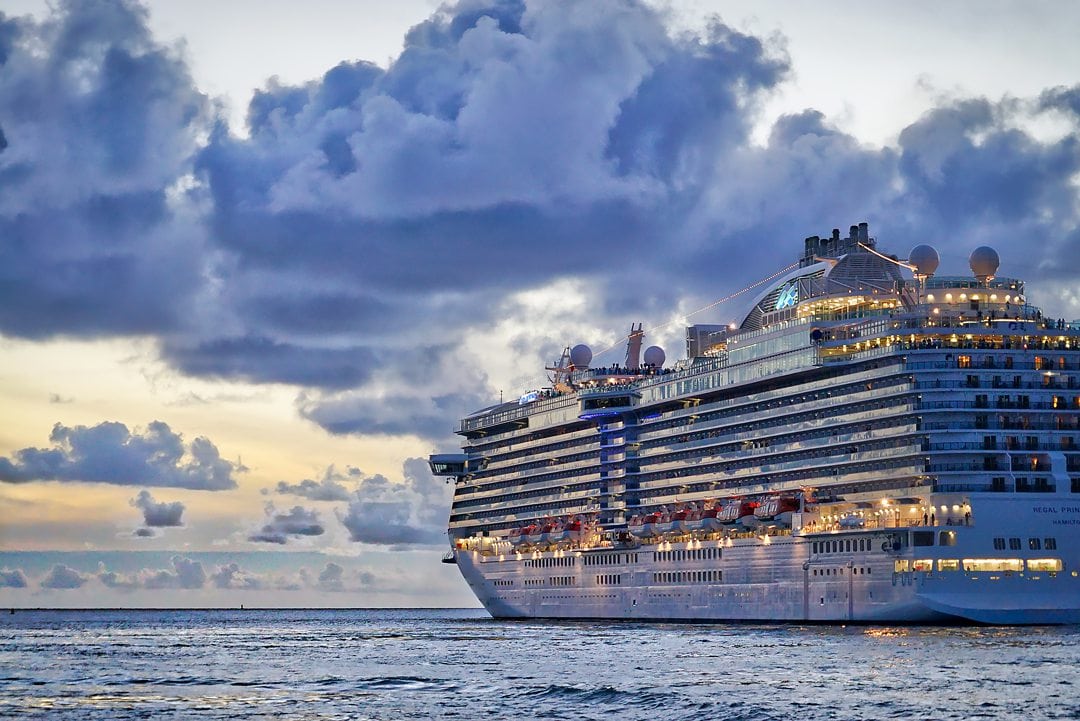 Cruise ship during dusk