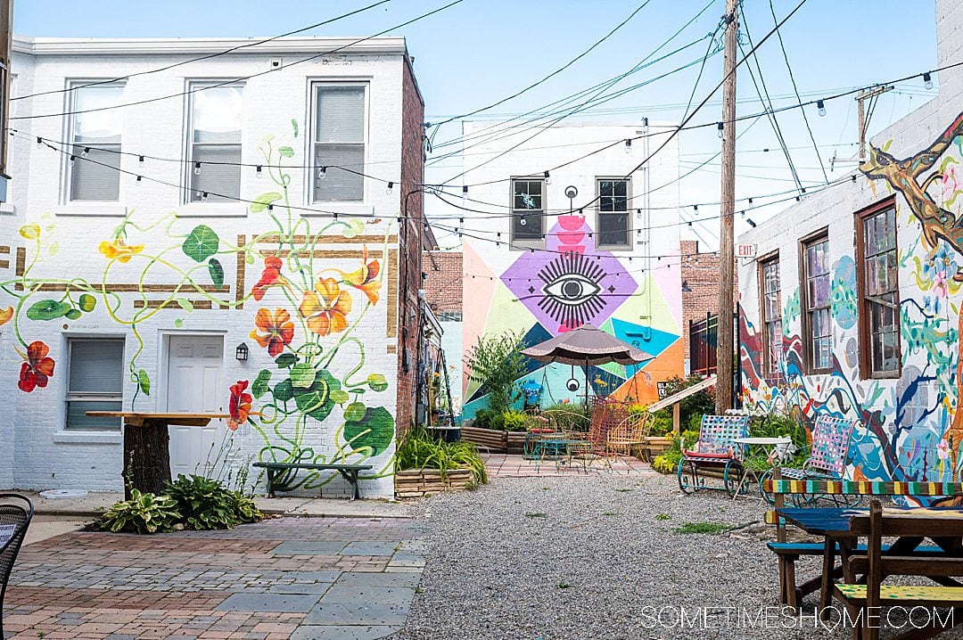 Murals in a courtyard in York, PA