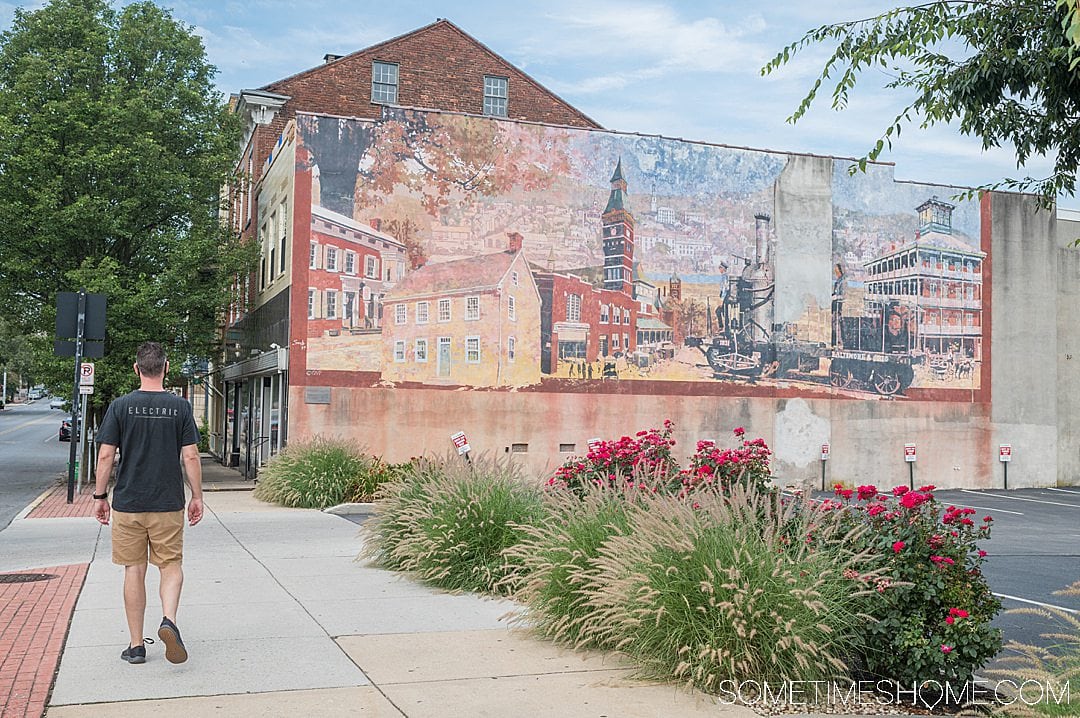 Mural of downtown York, in this central PA town.