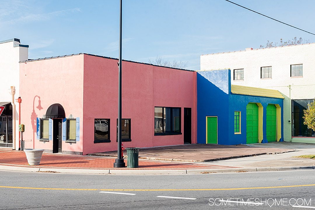 Colorful buildings for great photography spots in downtown Goldsboro, NC 